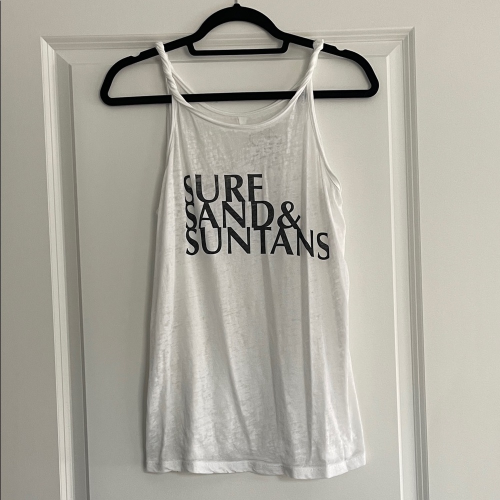 Chaser White Tank Top with Black Text